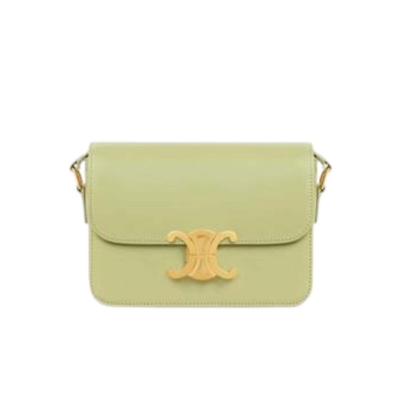 Celine Handbags - Celine Teen Triomphe Bag in Shiny Calfskin in Light Jade